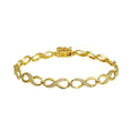 Gold Plated 925 Sterling Silver CZ Infinity Link Bracelet - GMB00104GP