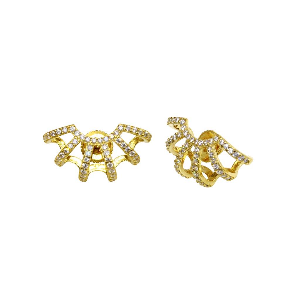Gold Plated 925 Sterling Silver Web CZ Earring - GME00000GP