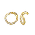 Gold Plated 925 Sterling Silver CZ Twisted Hoop Earrings - GME00019