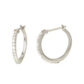 Rhodium Plated 925 Sterling Silver Mini Hoop Earrings with CZ - GME00028