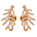 Rose Gold Plated 925 Sterling Silver Leaf Hugging CZ Earrings - GME00060RGP