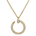 Gold Plated 925 Sterling Silver Round Nail Pendant Necklace - GMN00021GP