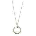 Rhodium Plated 925 Sterling Silver Round Nail Pendant Necklace - GMN00021