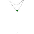Rhodium Plated 925 Sterling Silver CZ Drop Necklace - GMN00104