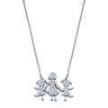 Rhodium Plated 925 Sterling Silver CZ Mother and Daughters Clear CZ Necklace - GMN00109