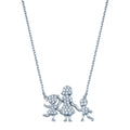 Rhodium Plated 925 Sterling Silver CZ Mother Daughter and Son Clear CZ Necklace - GMN00114