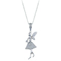 Rhodium Plated 925 Sterling Silver Fairy CZ Necklace - GMN00189