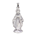 Rhodium Plated 925 Sterling Silver Miraculous Mary Pendant - GMP00066