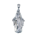 Rhodium Plated 925 Sterling Silver Hollow Mother Mary Pendant 73mm - GMP00087