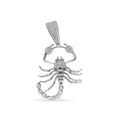 Rhodium Plated 925 Sterling Silver Scorpion Clear CZ Small Pendant - GMP00154