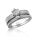 Rhodium Plated 925 Sterling Silver Muiti Row Clear CZ Band - GMR00122
