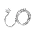 Silver 925 Rhodium Plated 2 Finger Teardrop CZ Ring - GMR00132