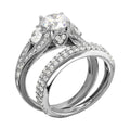 Rhodium Plated 925 Sterling Silver CZ Bridal Ring - GMR00203