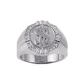 Rhodium Plated 925 Sterling Silver Dollar Sign Ring with CZ - GMR00246RH
