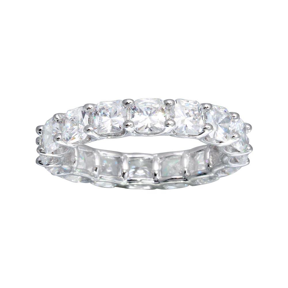 Rhodium Plated 925 Sterling Silver CZ Eternity Band Ring - GMR00270