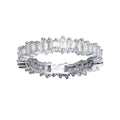 925 Sterling Silver Emerald Cut CZ Baguette Eternity Band Ring - GMR00291