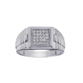 Rhodium Plated 925 Sterling Silver Square CZ Ring - GMR00314