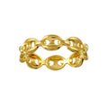 Gold Plated 925 Sterling Silver Puff Mariner Design Link Ring - GMR00321GP