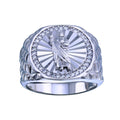 Rhodium Plated 925 Sterling Silver Saint Jude CZ Ring - GMR00333