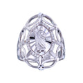 Rhodium Plated 925 Sterling Silver Saint Jude CZ Filigree Ring - GMR00339