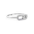 Rhodium Plated 925 Sterling Silver Oval Fidgeting Clear CZ 1.8mm Ring - GMR00404