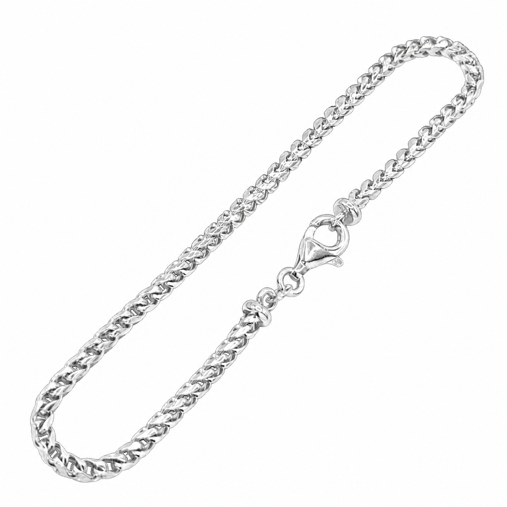 3MM Solid Diamond-Cut Franco Bracelet — detail 2
