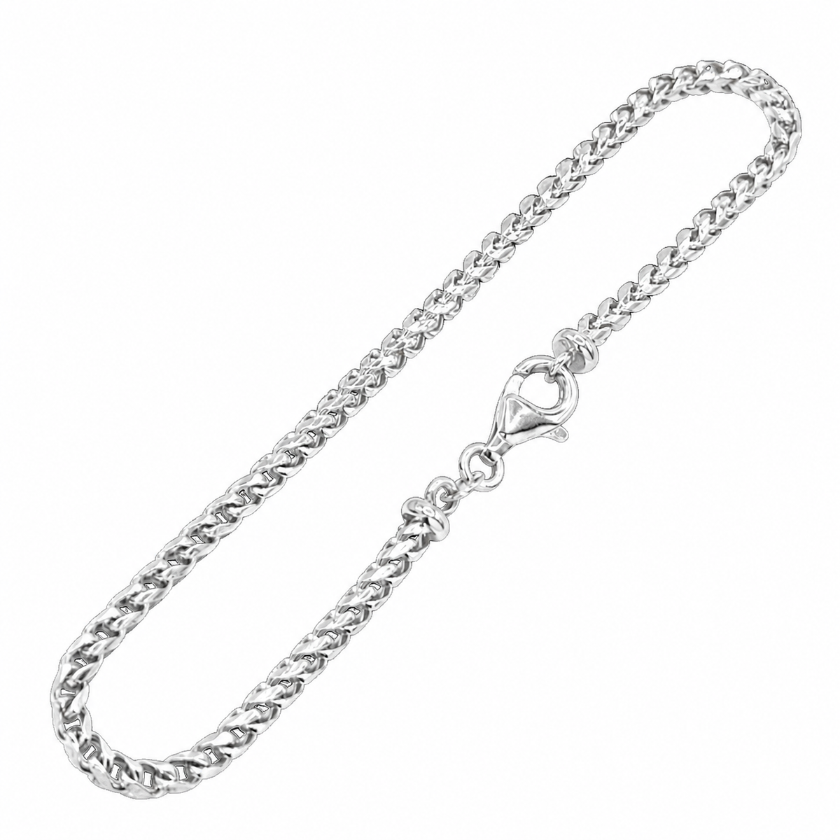 3MM Solid Diamond-Cut Franco Bracelet — detail 2