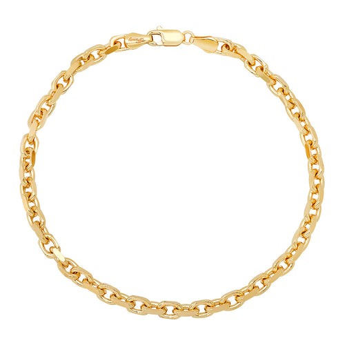 4MM Solid Heavy Link Bracelet in solid 10K-24K gold