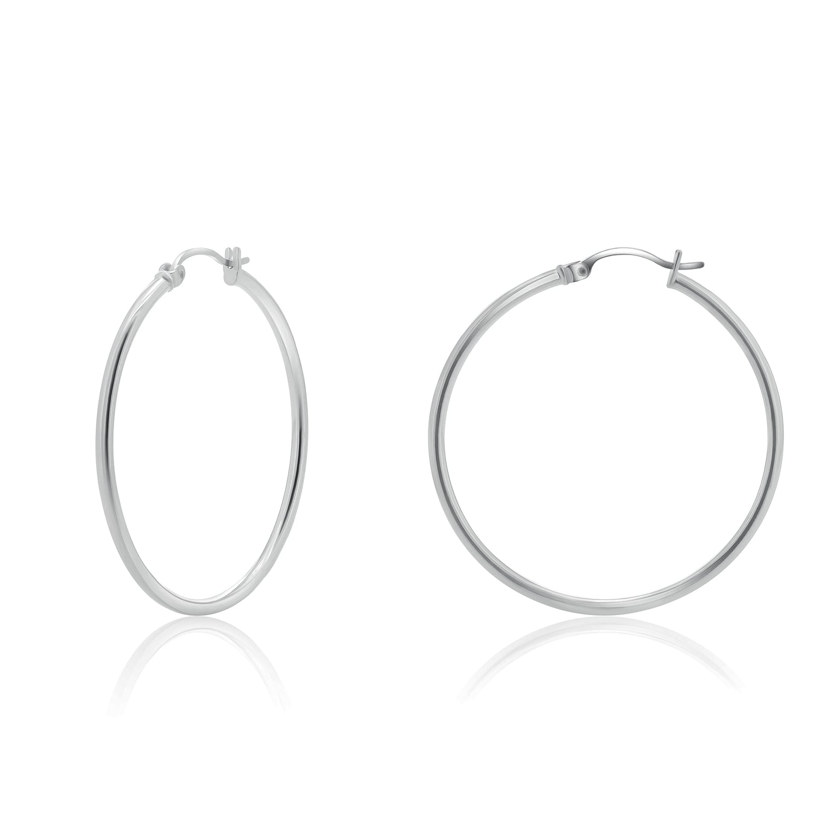 Silver 925 Plain Hoop Earring 2mm - HP02-2