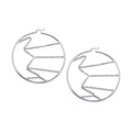 High Polished 925 Sterling Silver Diamond Cut Design Hoop Earrings - HP08