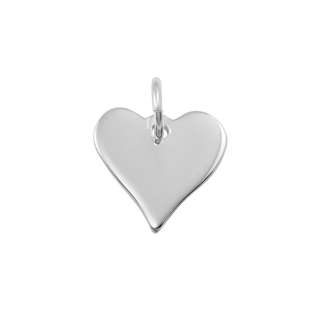 High Polished 925 Sterling Silver Toggle Small Heart Engravable with Bail - HRT09