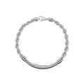 925 Sterling Silver Hollow Rope Round Bar 4mm Bracelet - CHHB012