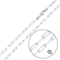 925 Sterling Silver Diamond Cut Paperclip Link 100 2.9mm Chain - CH35 SL