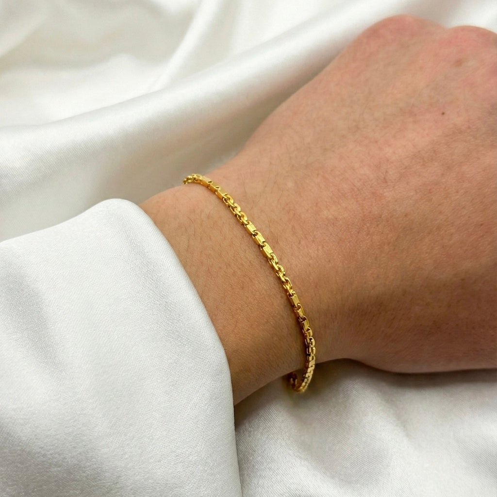 1.8MM Semi-Hollow Baht and Anchor Link Bracelet — detail 3