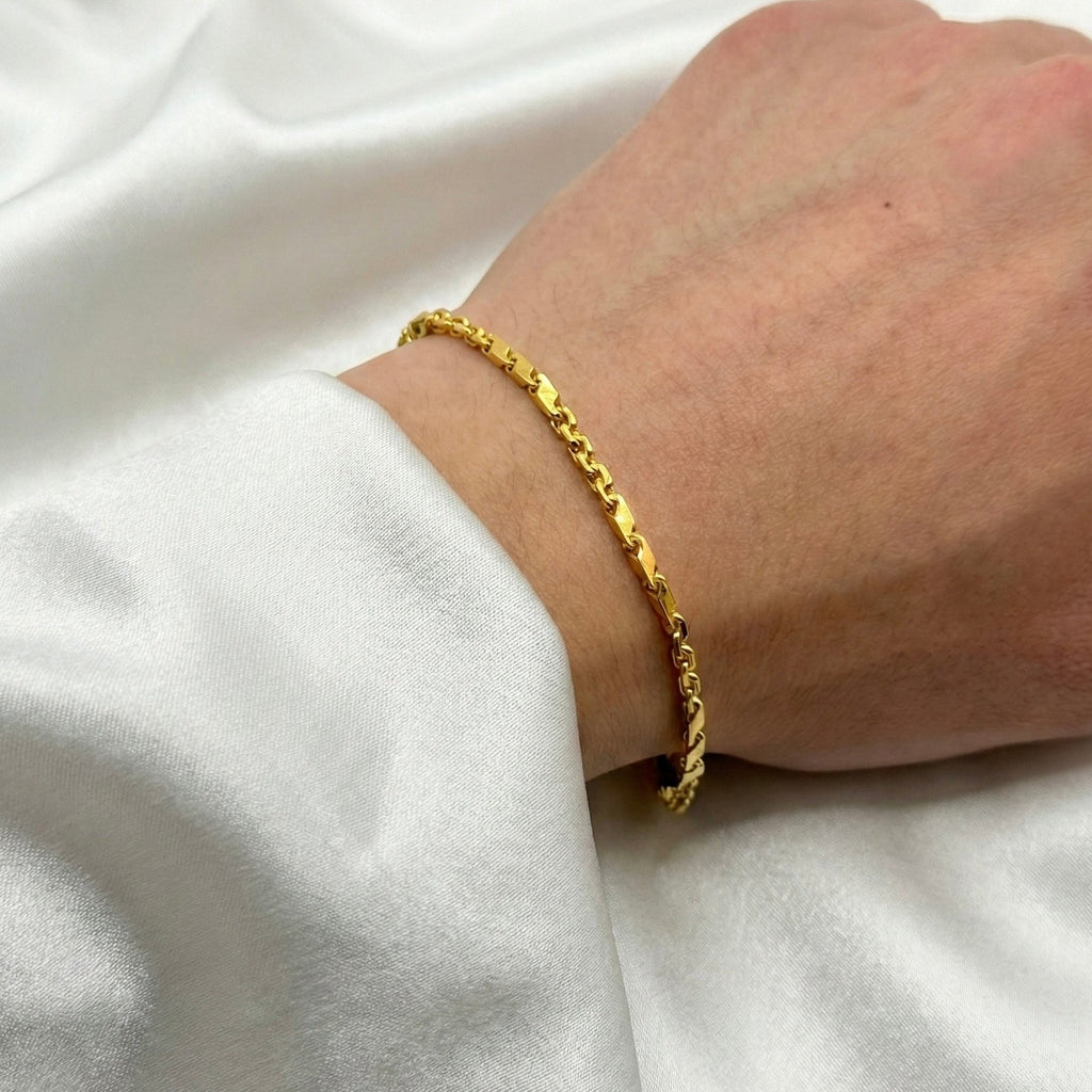 2MM Semi-Hollow Bullet and Anchor Link Bracelet — detail 3