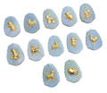 Natural Jade with 24K Zodiac Animal Inlay Pendants