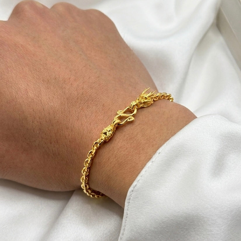 2.6MM Solid Anchor Link Dragon & Tail Bracelet — detail 5