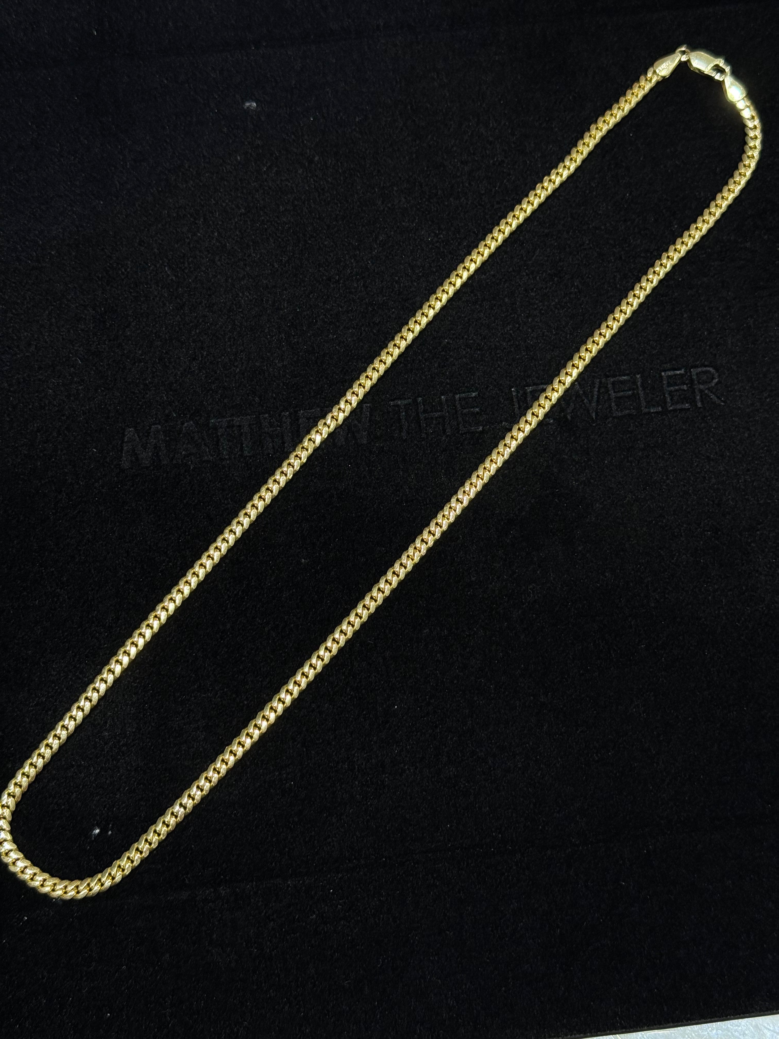 FIRE SALE: 14K Yellow Gold Cuban Chain - 4mm, 20.5 inches, 26.07g