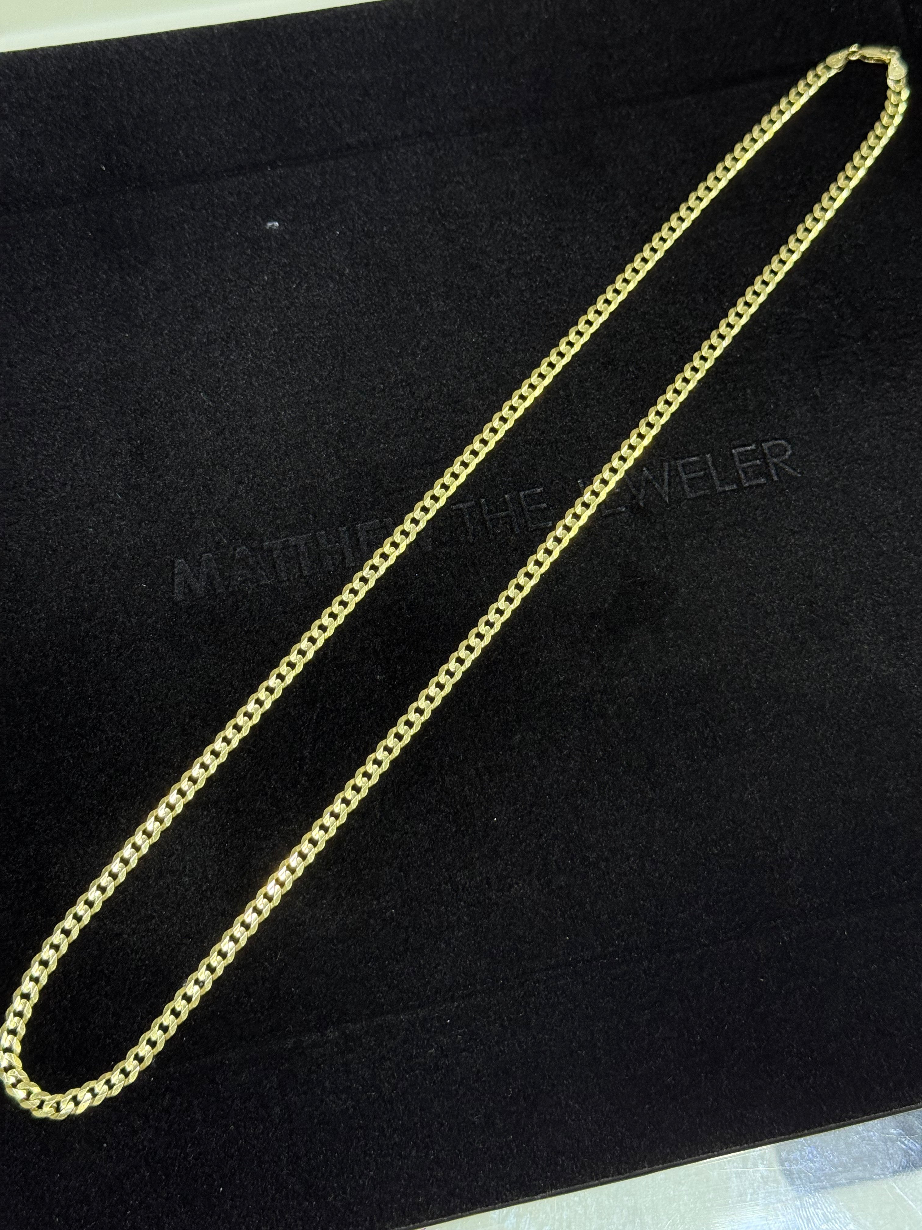 FIRE SALE: 14K Yellow Gold Cuban Chain - 4.5mm, 24 inches, 19.9g