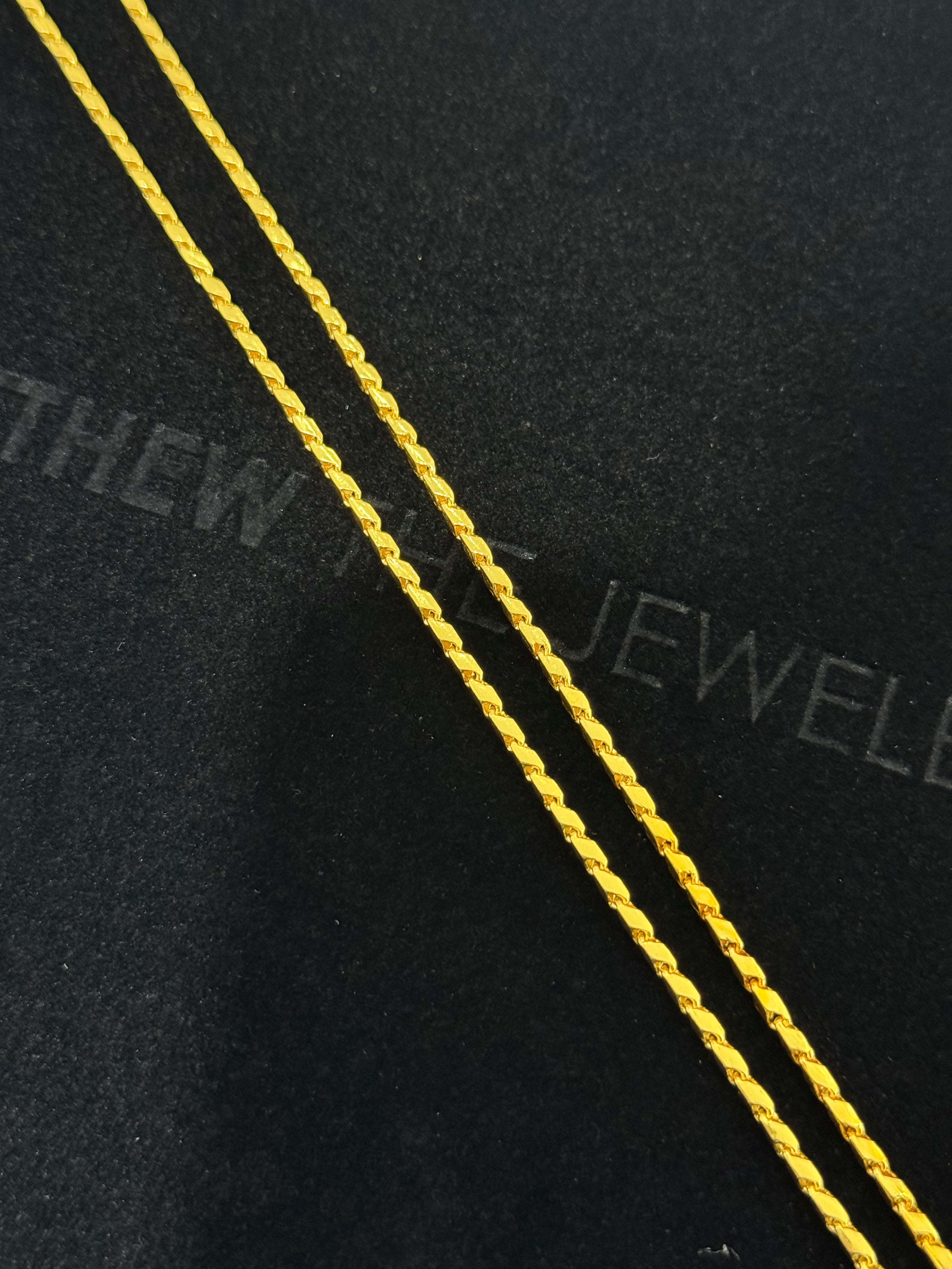 24K Yellow Gold Baht Chain - 22 inches, 1.9mm, 19.27g