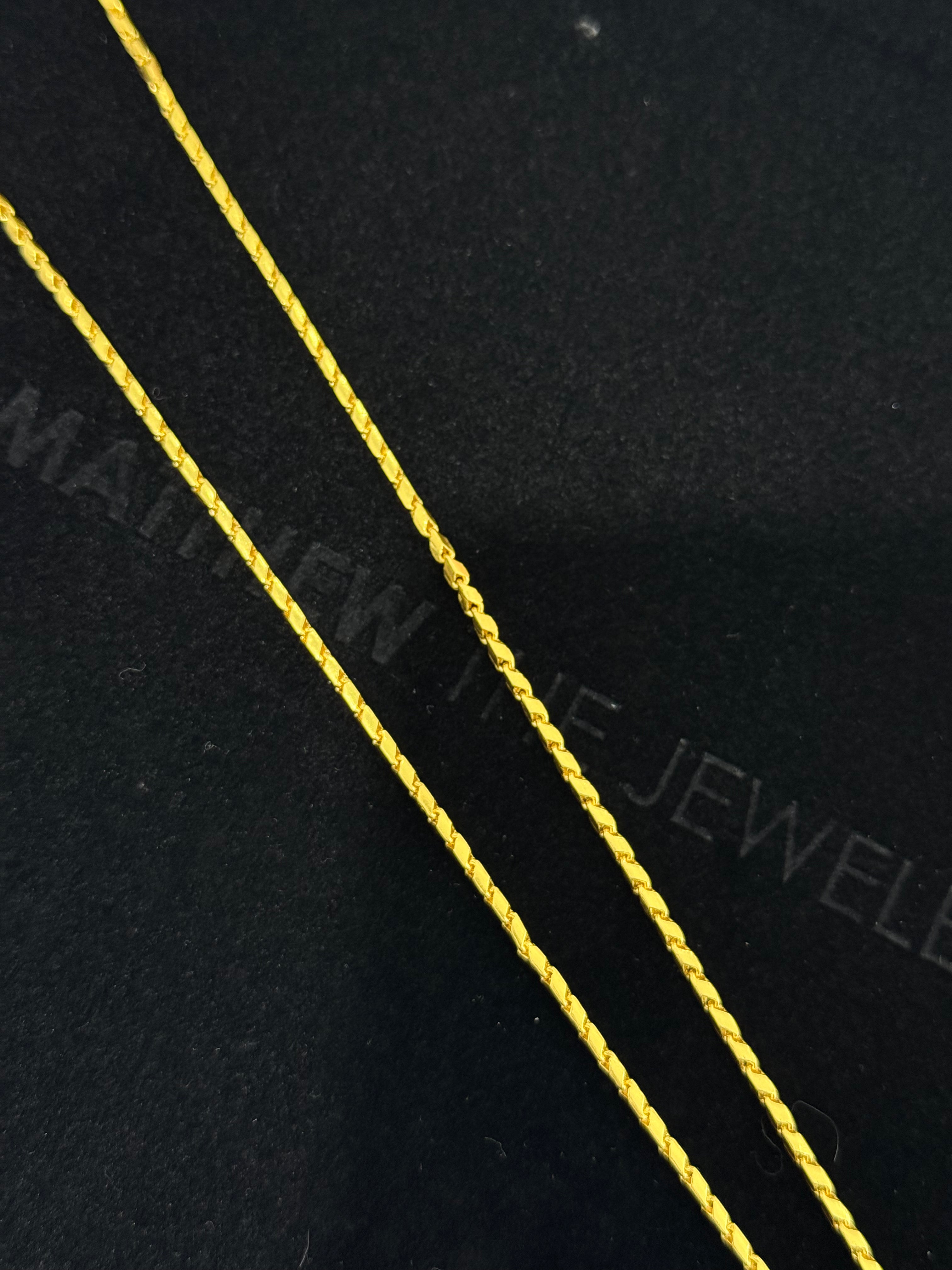 24K Yellow Gold Baht Chain - 21 inches, 1.7mm, 18.53g