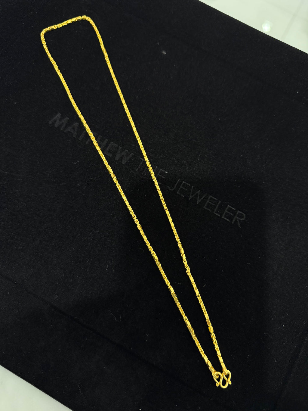 24K Yellow Gold Baht-Anchor Chain - 21 inches, 1.6mm, 19.28g