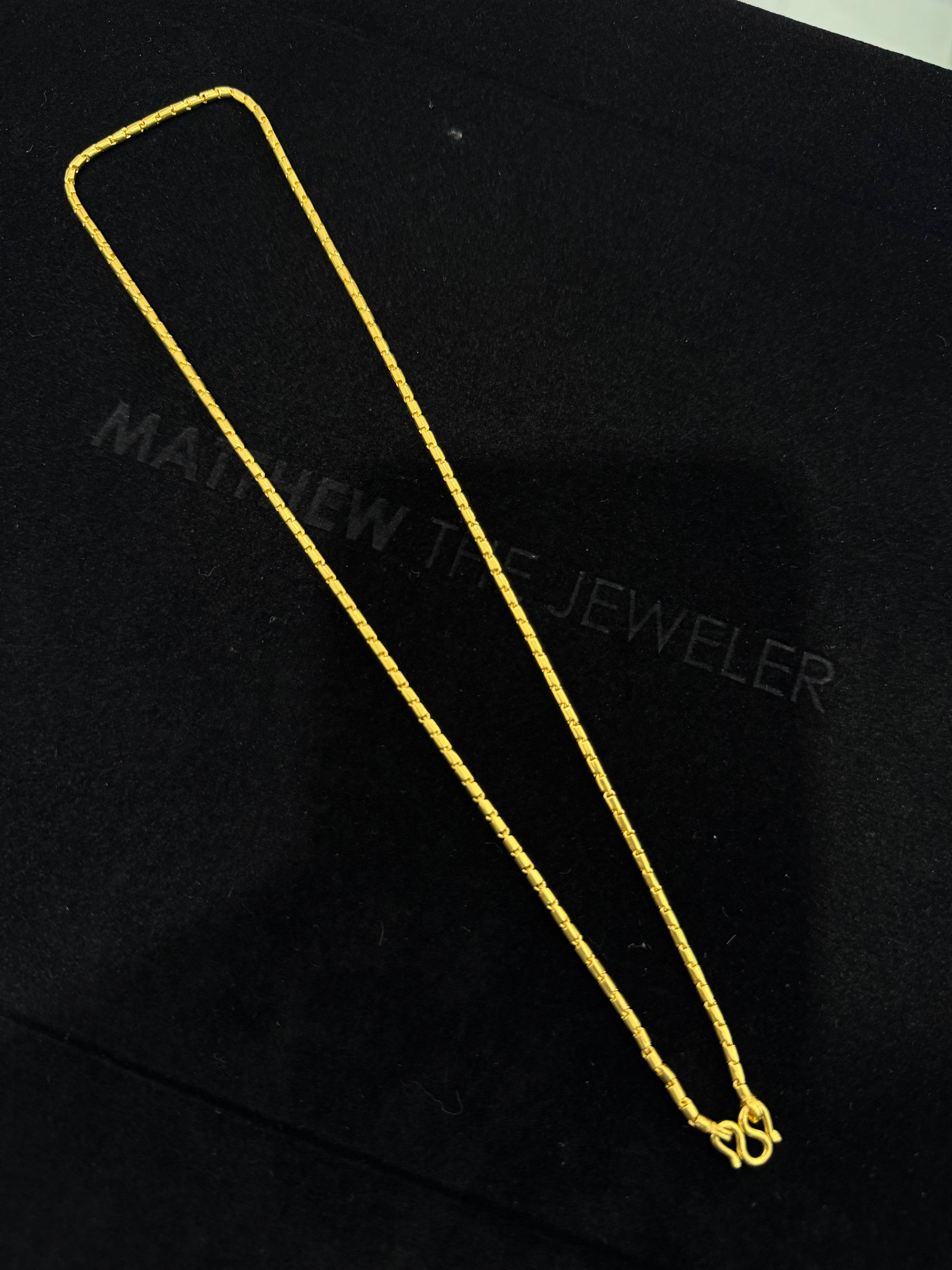 24K Yellow Gold Barrel Chain - 18 inches, 2mm, 15.57g