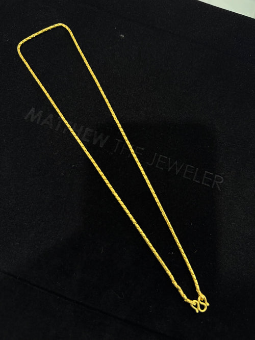 24K Yellow Gold Barrel Chain - 18 inches, 2mm, 15.57g
