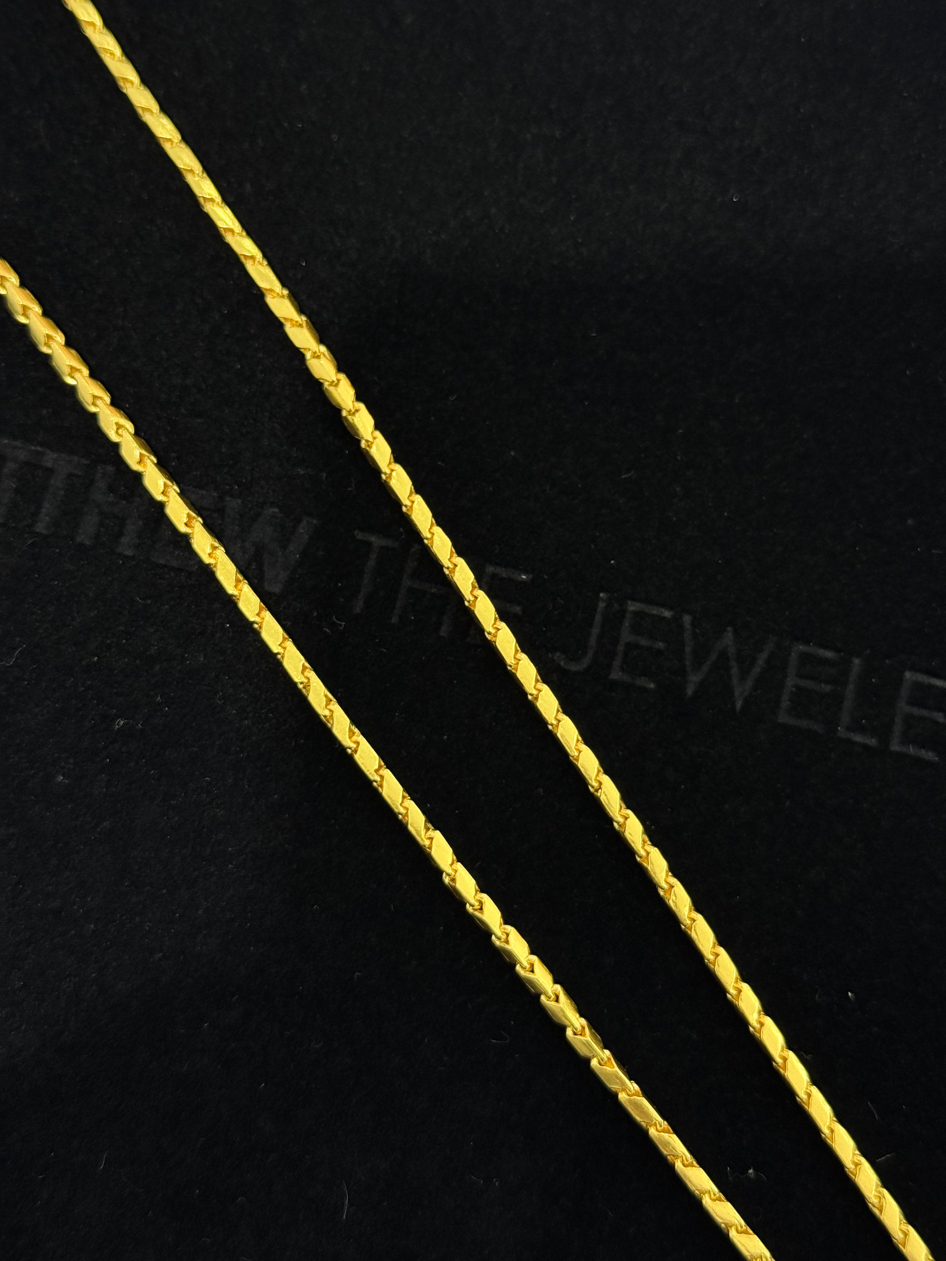 24K Yellow Gold Baht Chain - 23 inches, 2.10mm, 32.38g