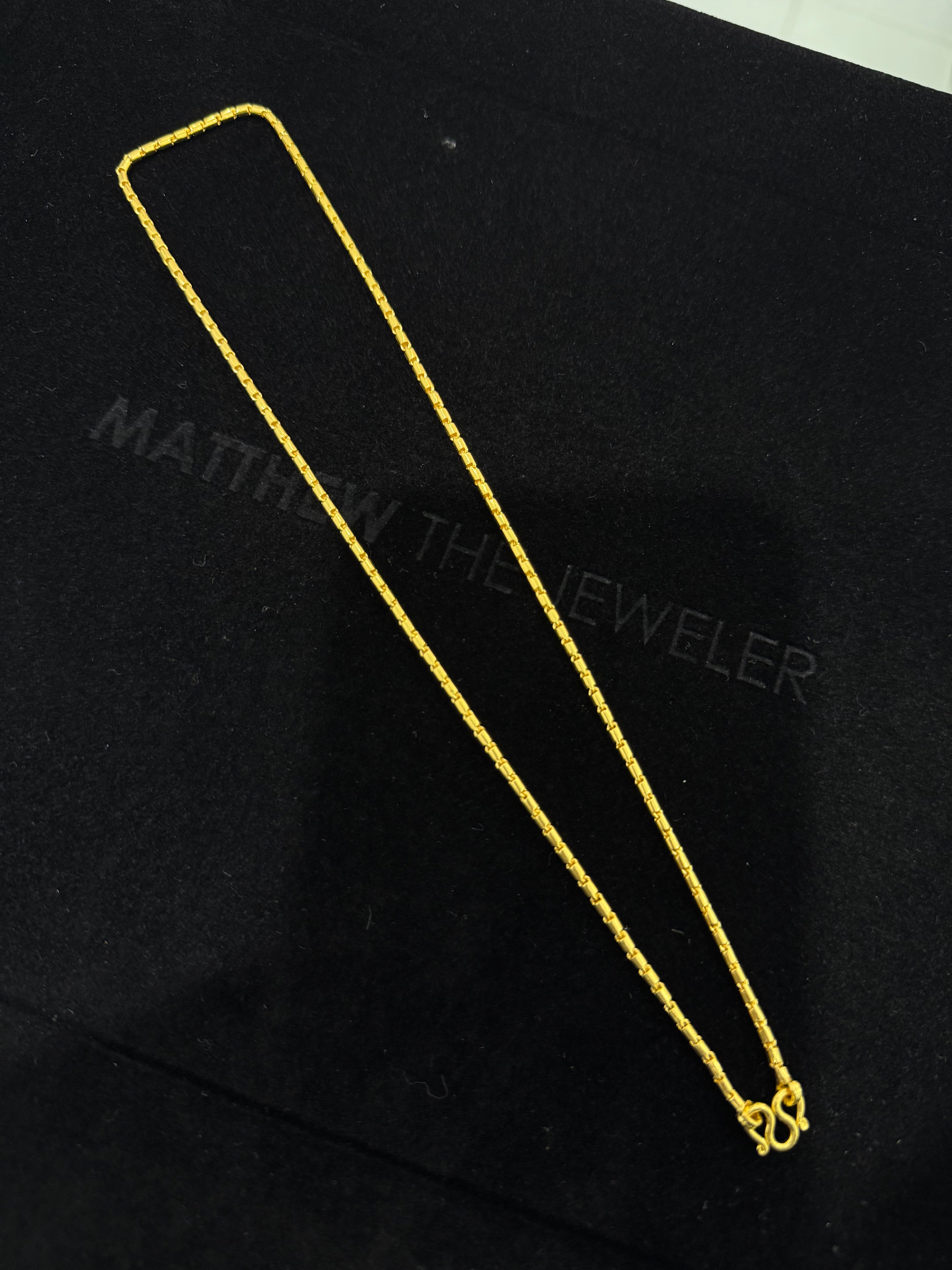 24K Yellow Gold Barrel Chain - 18 inches, 1.88mm, 15.96g