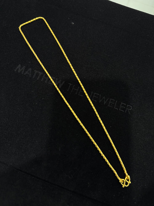 24K Yellow Gold Barrel Chain - 18 inches, 1.88mm, 15.96g