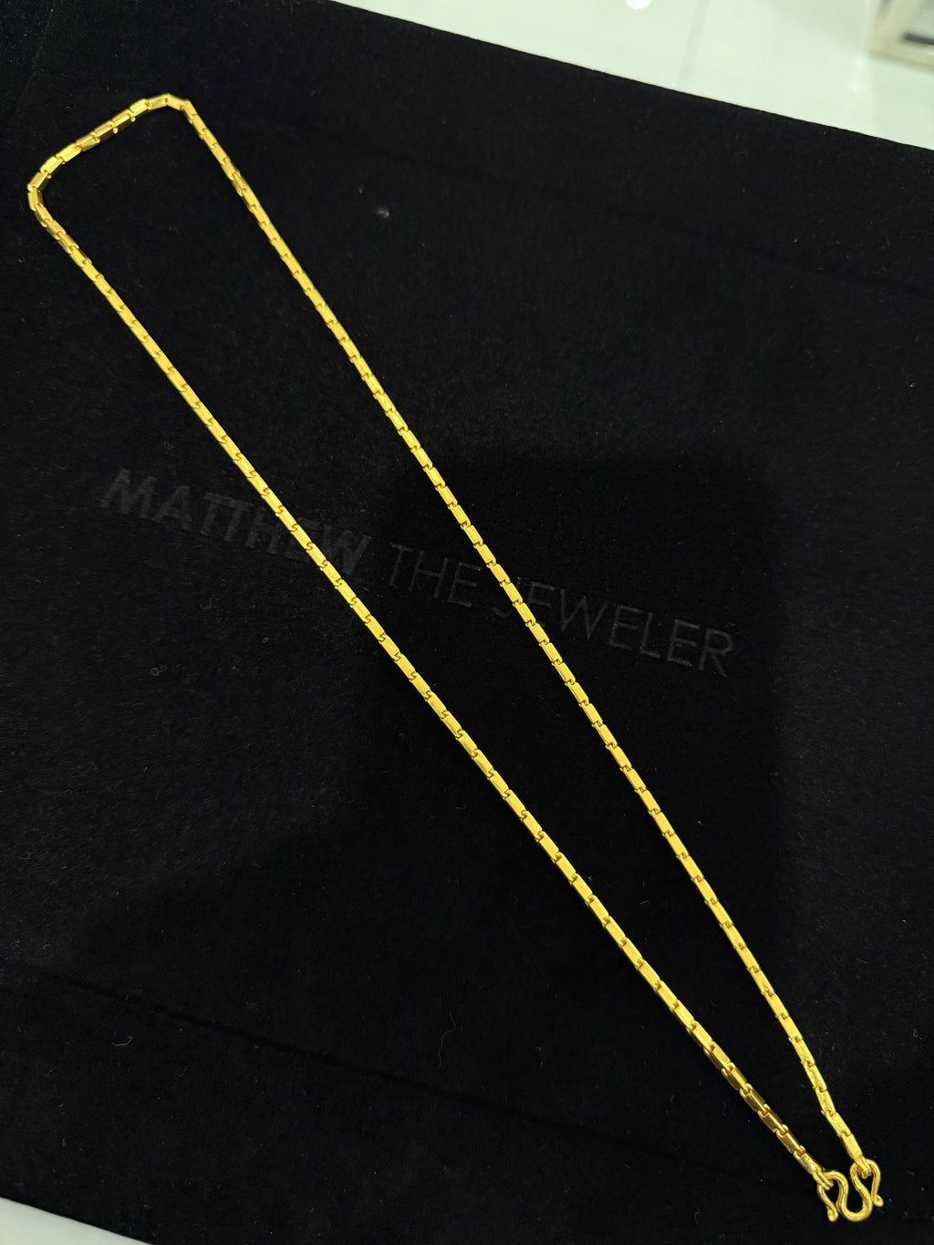 24K Yellow Gold Baht Chain - 24 inches, 2.2mm, 31.51g