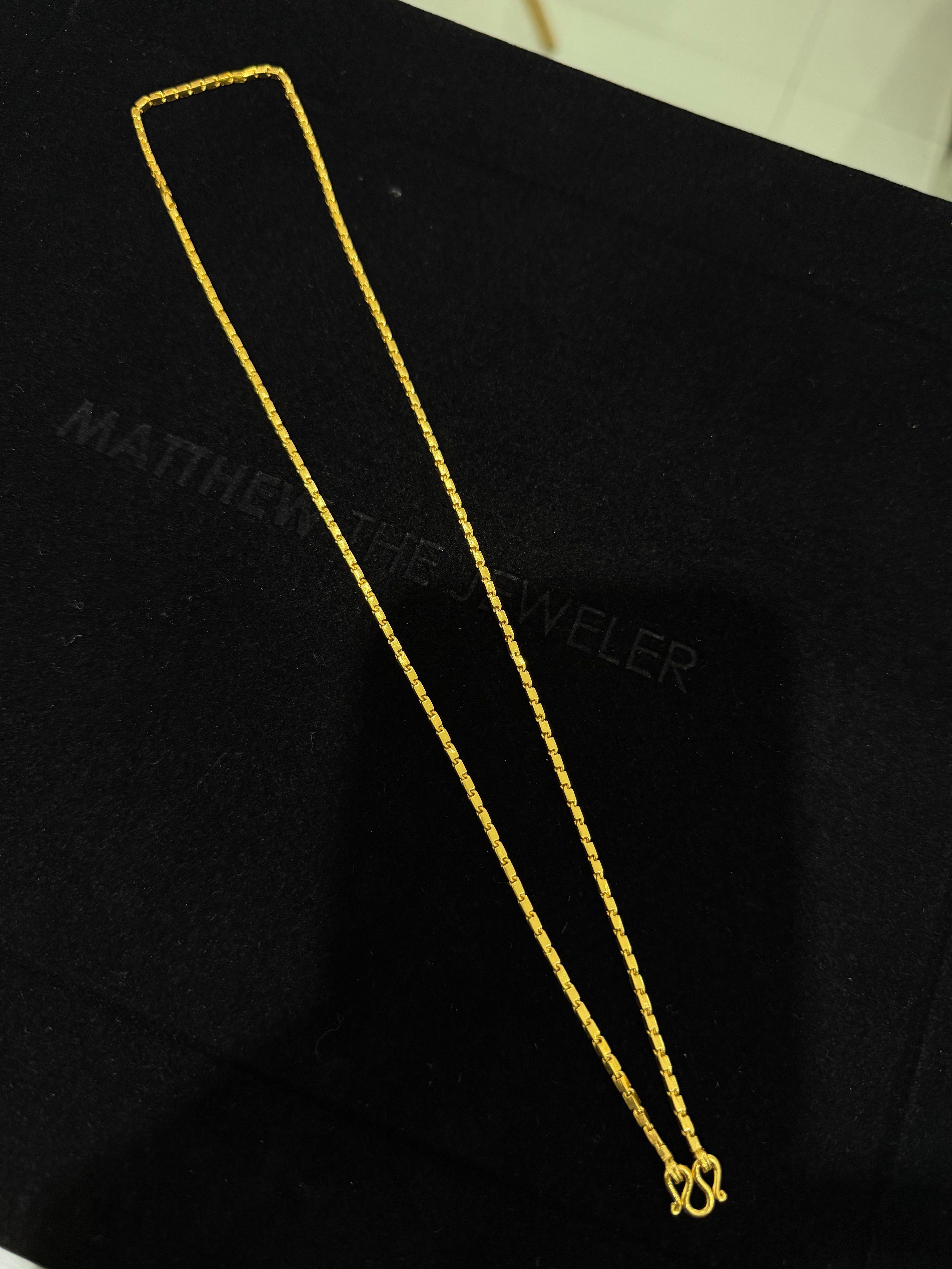 24K Yellow Gold Baht Chain - 22 inches, 1.8mm, 18.79g