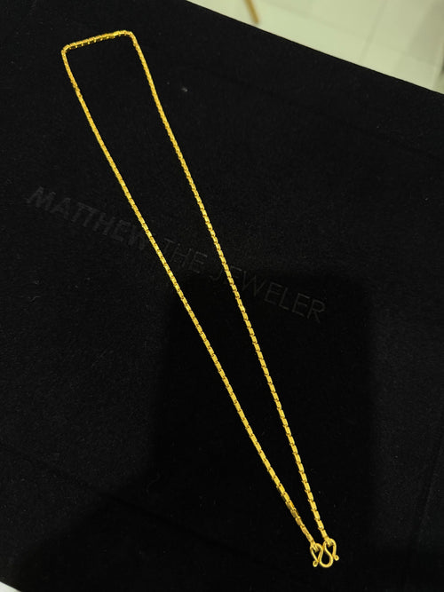 24K Yellow Gold Baht Chain - 22 inches, 1.8mm, 18.79g